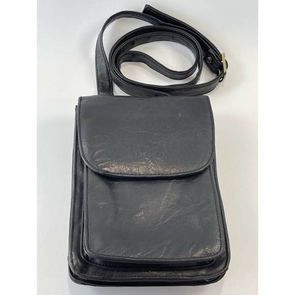 Rosetti Crossbody Shoulder Bag Black Multiple Pockets Handbag Purse - Picture 1 of 8